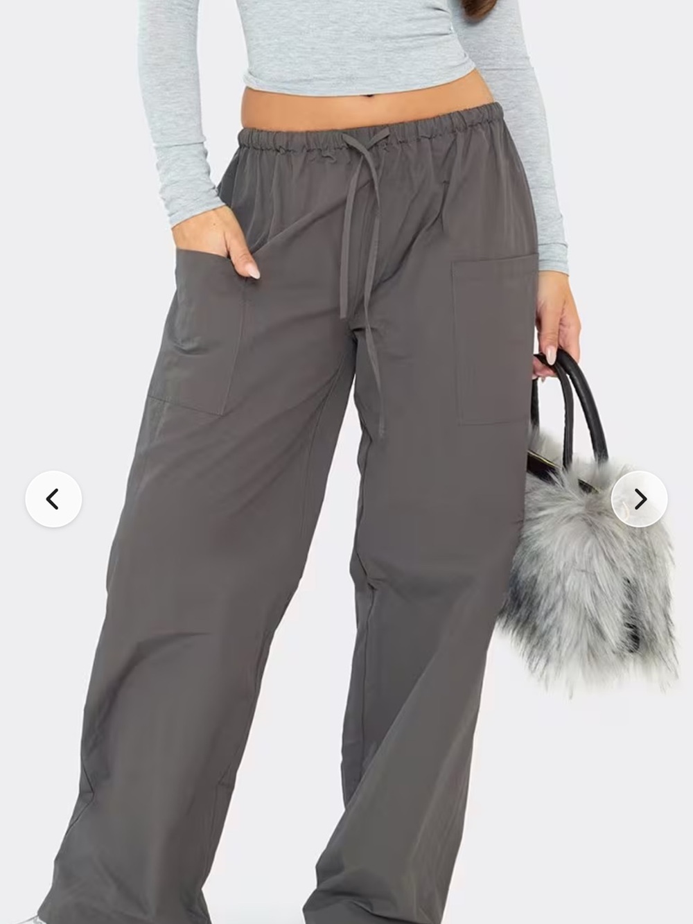 EGO Wide Leg Cargo Pants in BROWN